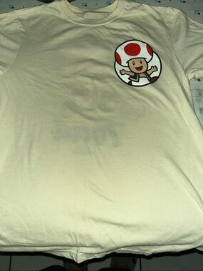 Nintendo Cream Toad Pocket Graphic Tee with Red Accents